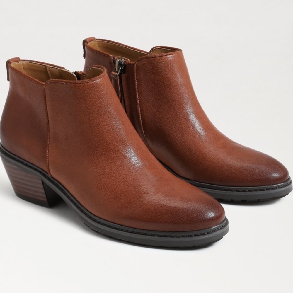 Sam Edelman Pryce Brown Leather Ankle Boots